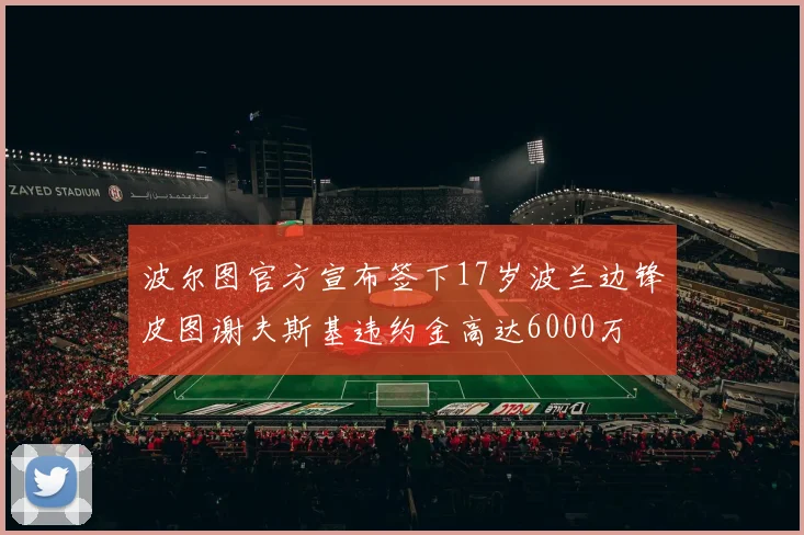 波尔图官方宣布签下17岁波兰边锋皮图谢夫斯基违约金高达6000万